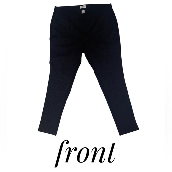 Carmen Marc Valvo Pants - CARMEN MARC VALVO Leggings Jaquard Lace Black Size 2X